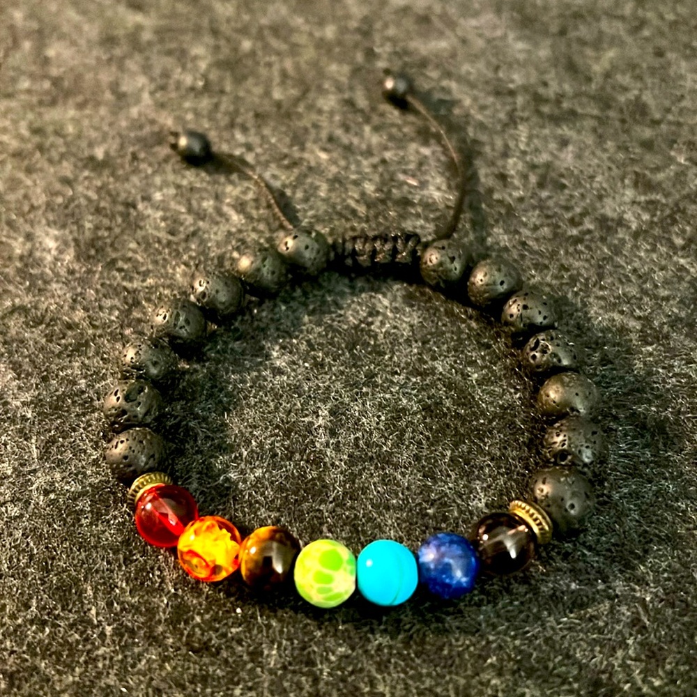 Lava Rock 7 Chakras Aromatherapy Essential Oil diffuser Bracelet